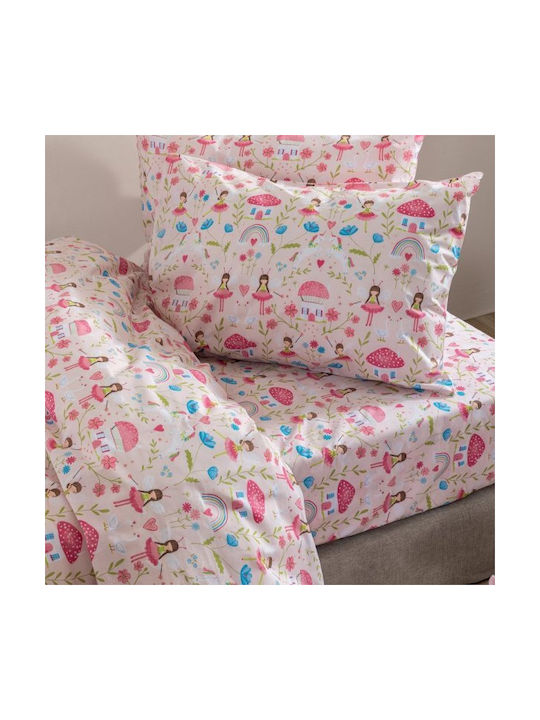 Palamaiki Bettwäsche-Set Einzel Baumwolle MK772 Rosa 170x260cm 3Stück