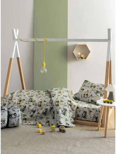Palamaiki Bettwäsche-Set Einzel Baumwolle MK775 Grün 170x260cm 3Stück