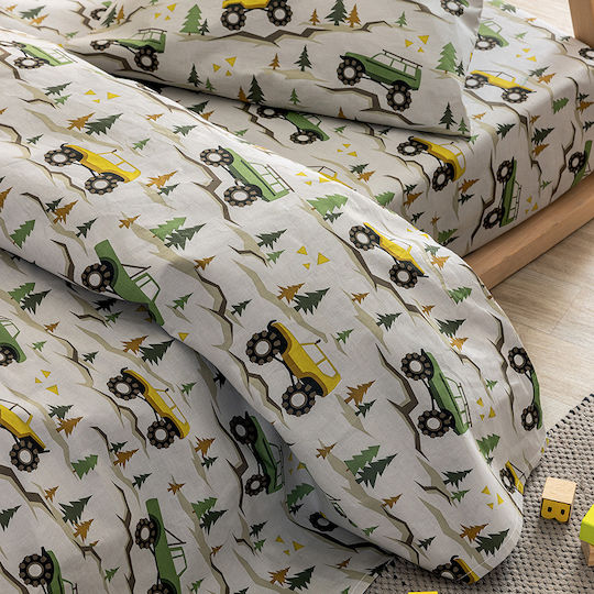 Palamaiki Bettwäsche-Set Einzel Baumwolle MK775 Grün 170x260cm 3Stück