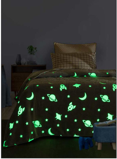Sunshine Decke Vlies Space Leuchtend Hellblau 160x220cm