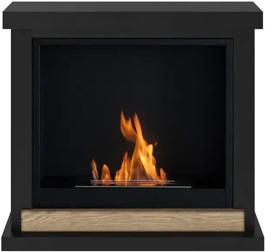 Tagu Indoor Wall Mounted Bioethanol Fireplace Black 75x24.5x67.6cm