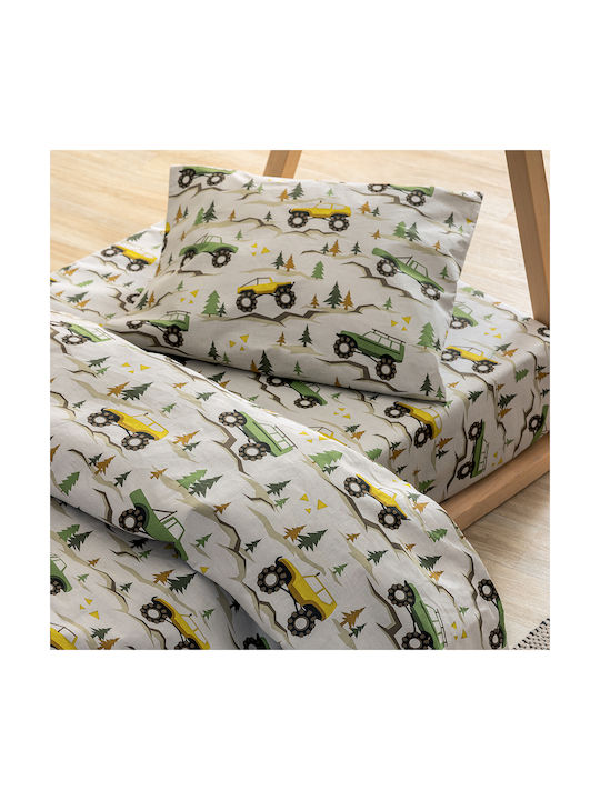Palamaiki Set Kids Duvet Cover Single with Pillowcase Cotton White 160x240cm