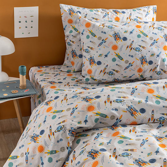 Palamaiki Set Kids Duvet Cover Single with Pillowcase Cotton Multicolored 160x240cm