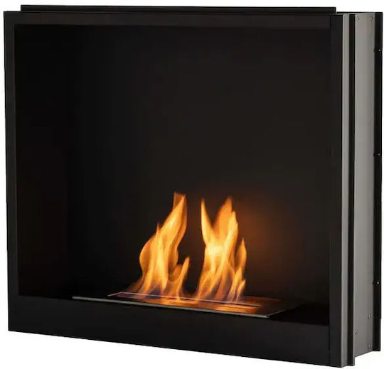 Tagu Indoor Wall Mounted Bioethanol Fireplace Black 60x15x50.3cm