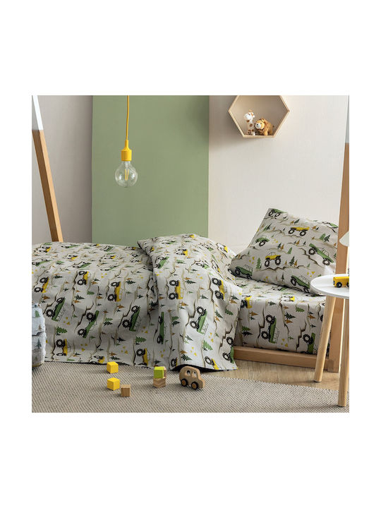 Palamaiki Set Kids Duvet Cover Single with Pillowcase Cotton White 160x240cm