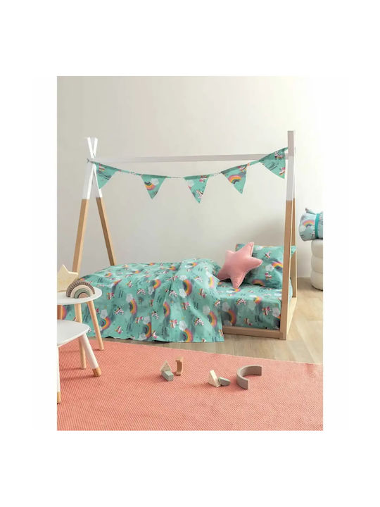 Palamaiki My Kingdom Set Kids Duvet Cover Single with Pillowcase Cotton Green 160x240cm