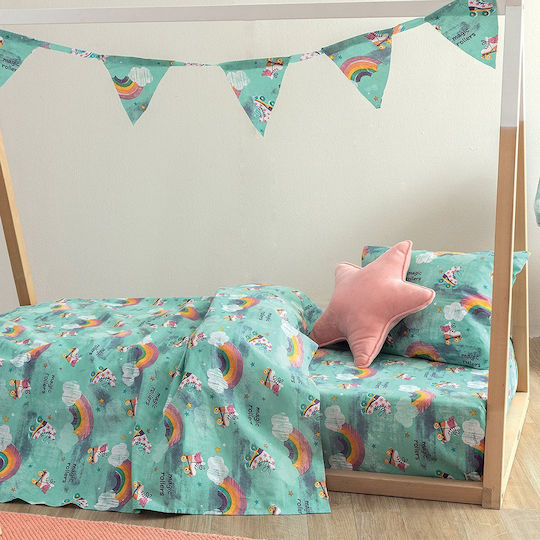 Palamaiki My Kingdom Set Kids Duvet Cover Single with Pillowcase Cotton Green 160x240cm