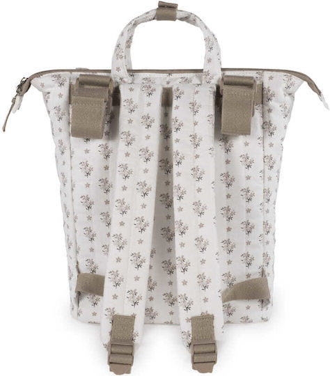 Walking Mum Backpack Diaper Bag Botton Flowers Beige 36x26x12cm