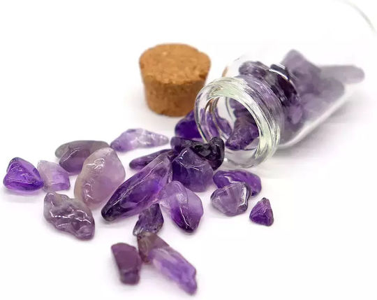 Sticlă cu Piatră Minerală de Ametist și Șnur din Piele