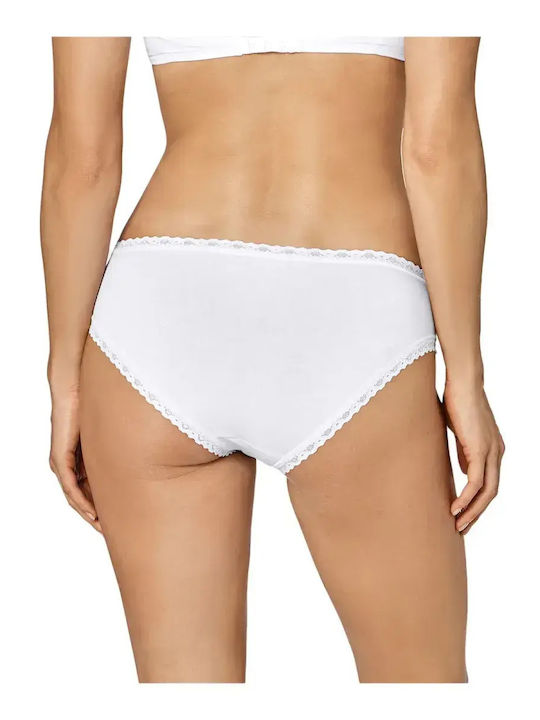 24/7 Weekend Hipster Βαμβακερά Women's Slip 3Pack with Lace White/Grey/Beige