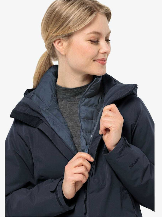 Jachetă de femei Puffer Waterproof Albastru marin