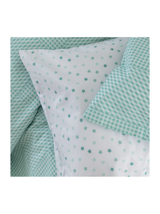Palamaiki Kids Cotton Pillowcase Set 52x72cm Turquoise