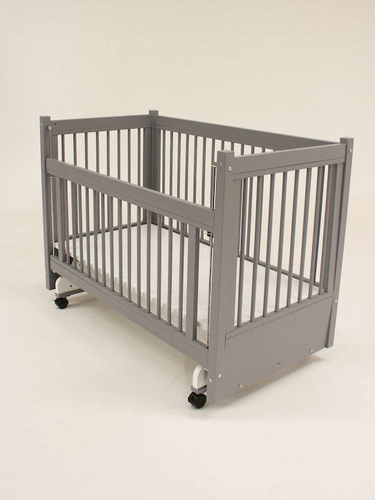 Hanah Home Babybett Grau mit Matratze 68x127cm