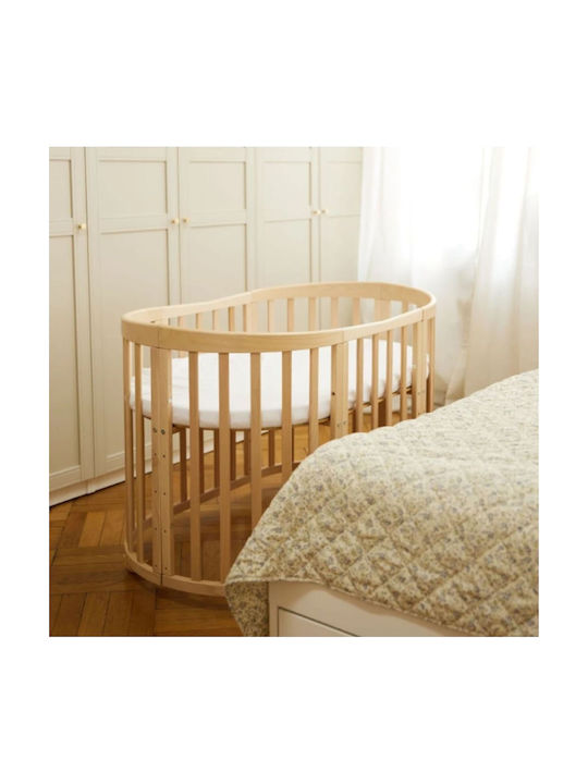 Waldin Convertible Baby Crib Beige with Mattress 78x128cm