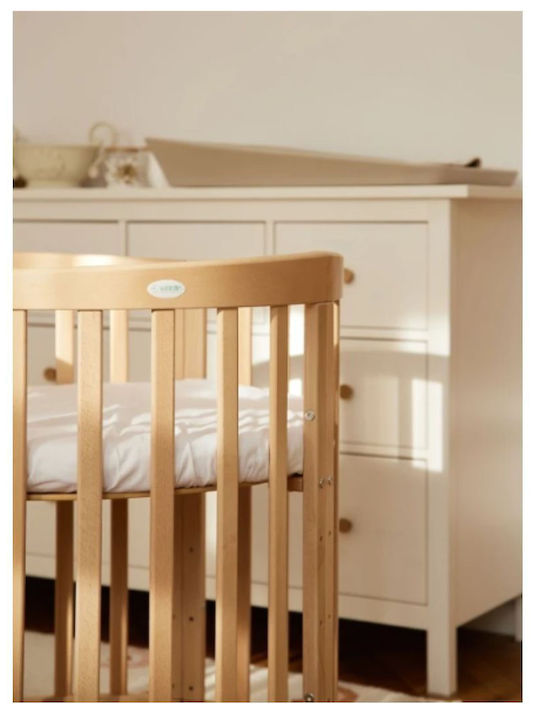 Waldin Convertible Baby Crib Beige with Mattress 78x128cm