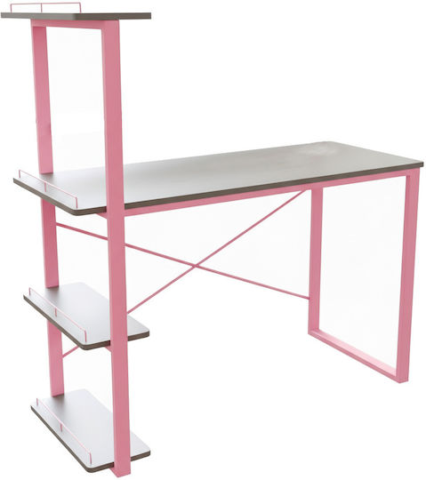 Dynamic Birou pentru copii cu Bibliotecă din Melamină Roz 110x55x116cm