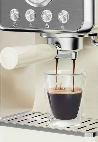 Μηχανή Espresso 1400W Πίεσης 15bar Μπεζ J-2709