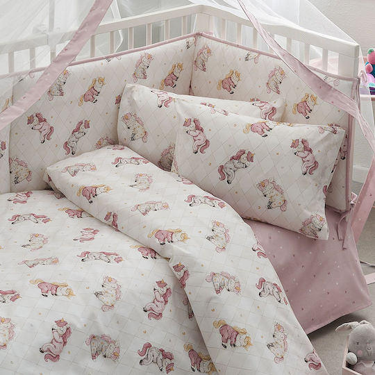 Vesta Home Baby Duvet Cover Set With Pillowcase White-lila 120x160cm
