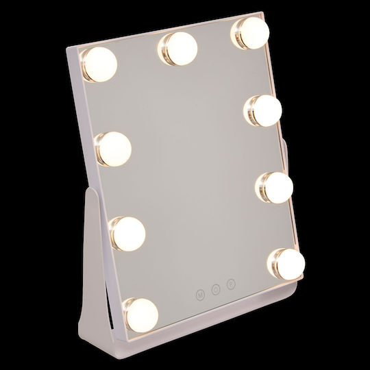5Five Καθρέπτης Μακιγιάζ Επιτραπέζιος με Φως 27x6cm Λευκός