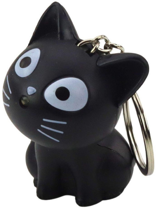 Schlüsselanhänger Schlüsselhalter Rucksack Katze mit LED Taschenlampe Geräusche Mischfarbe