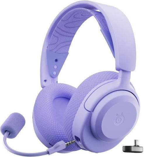 SteelSeries Arctis Nova 3X Over Ear Gaming Headset με σύνδεση Bluetooth / USB Μωβ for PC / PS4 / PS5 / XBOX