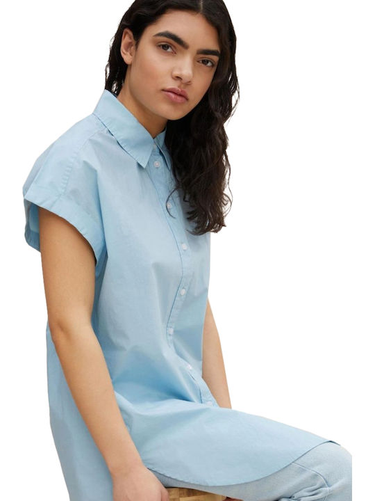 204 Women's Monochrome Short Sleeve Shirt Light Blue