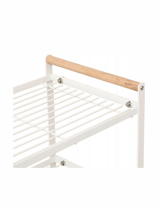 5Five Floor Bathroom Shelf Metallic with 2 Shelves 33x21x37.5cm White
