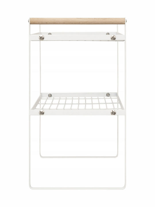 5Five Floor Bathroom Shelf Metallic with 2 Shelves 33x21x37.5cm White