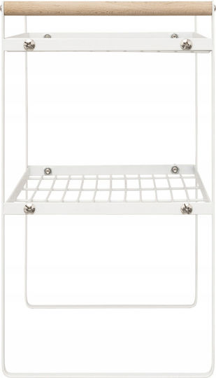 5Five Floor Bathroom Shelf Metallic with 2 Shelves 33x21x37.5cm White