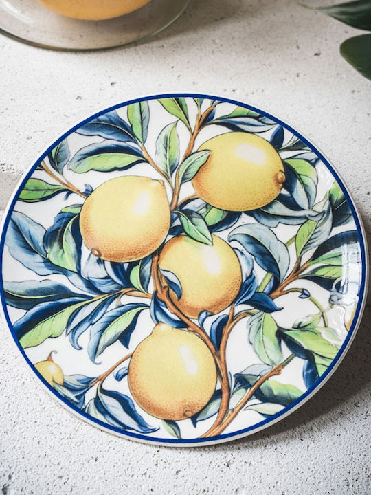 Hermia Plate Desert Ceramic Multicolour with Diameter 19cm 6pcs
