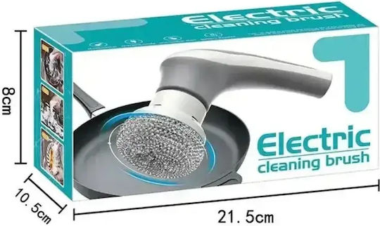 Plastic Rotating Cleaning Brush with Handle Gray