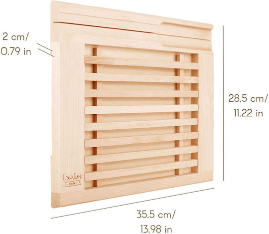 Creative Suprafață de Tăiere pentru Pâine Lemnoasă Bej 35.5x28.5cm 1buc