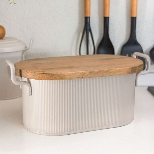 Hermia Brotkasten Metallisch Beige 39x22x16cm