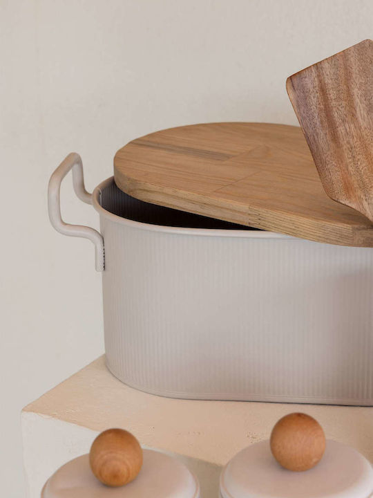 Hermia Brotkasten Metallisch Beige 39x22x16cm