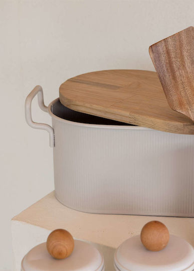 Hermia Brotkasten Metallisch Beige 39x22x16cm