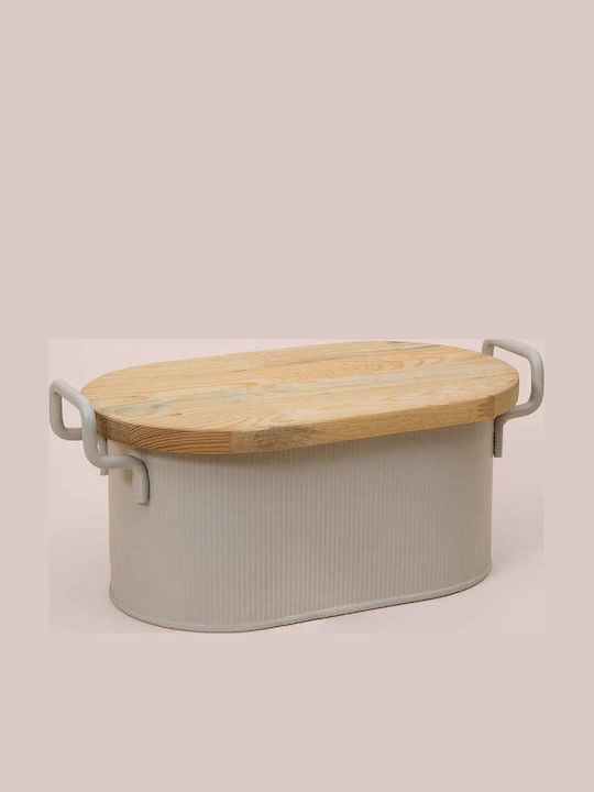 Hermia Brotkasten Metallisch Beige 39x22x16cm