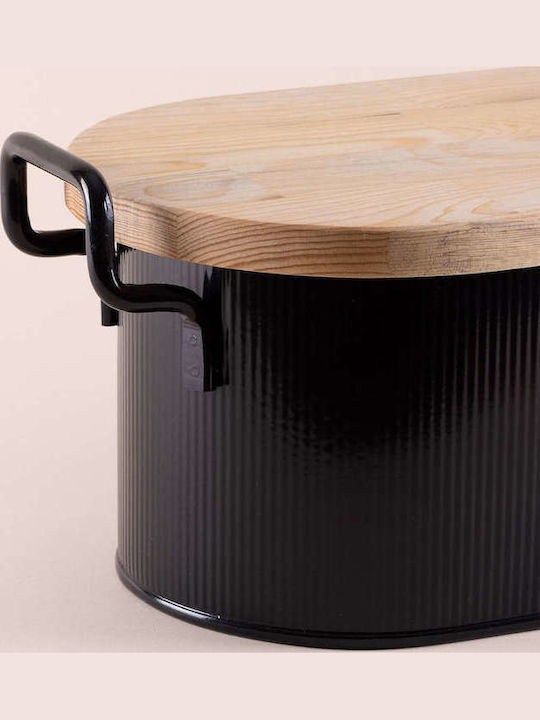 Hermia Brotkasten Metallisch Schwarz 39x22x16cm