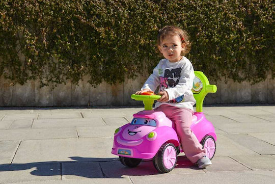 Cangaroo Smile Car Ride On with Parental Handle for 12+ Months Pink