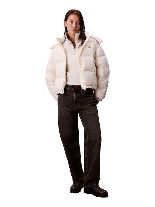 Kurz Damen Puffer Jacke Wasserdicht und Winddicht für Winter Weiß