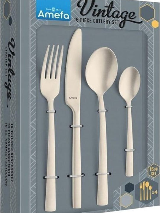 Amefa Manille Cutlery Set Stainless Gold 16pcs