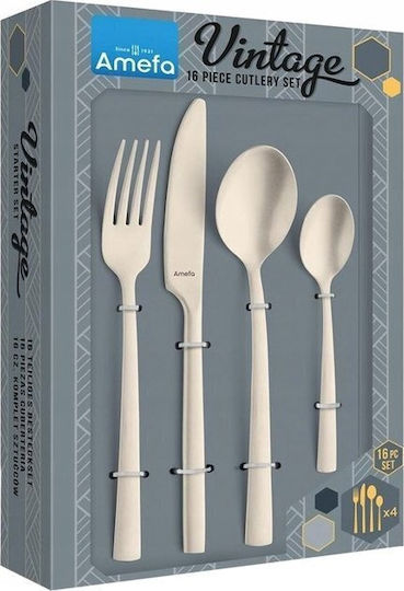 Amefa Manille Besteckset Edelstahl Gold 16Stück