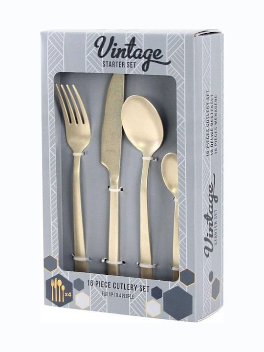 Amefa Manille Cutlery Set Stainless Gold 16pcs