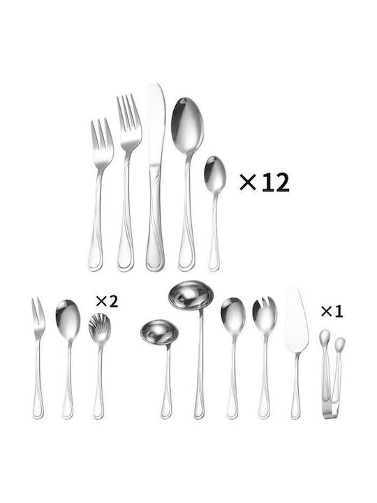 Cheffinger Besteckset Edelstahl Silber 72Stück