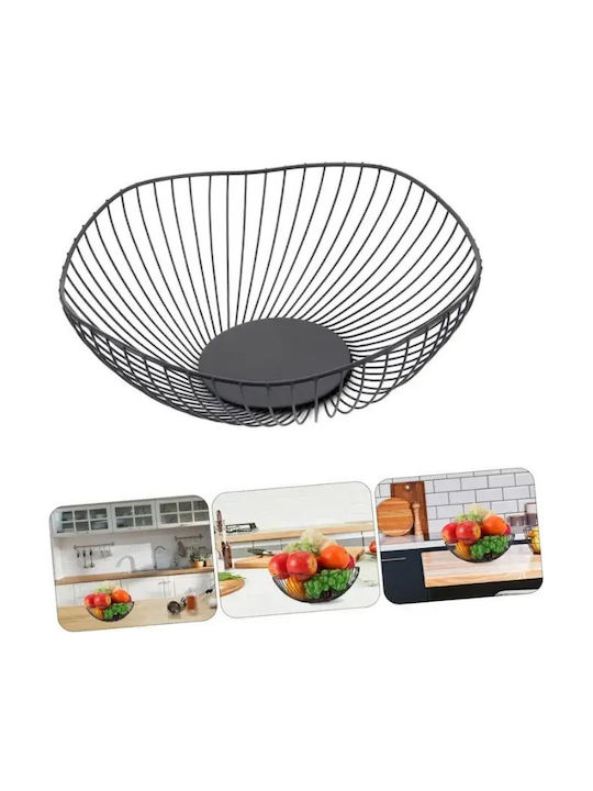 Tpster Φρουτιέρα Μεταλλική Μαύρη 27x24x12εκ.