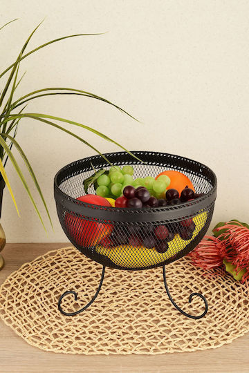 Hermia Obstschale Metallisch Schwarz 25.5x25.5x14cm