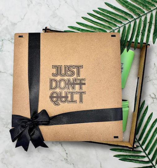 Just Don't Quit Σετ Δώρου Flasche Thermosflasche Glas Grün