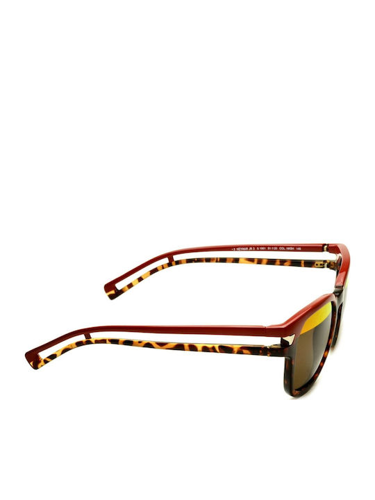 Police Unisex Sunglasses with Multicolour Plastic Frame and Brown Lens