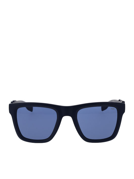 FILA Men's Sunglasses with Navy Blue Plastic Frame and Blue Lens