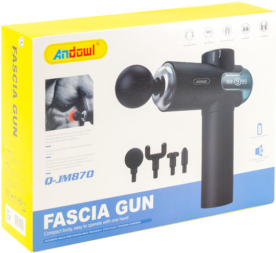 Andowl Gun Massage for the Head, the Back, the Legs & the Body with Vibration Black