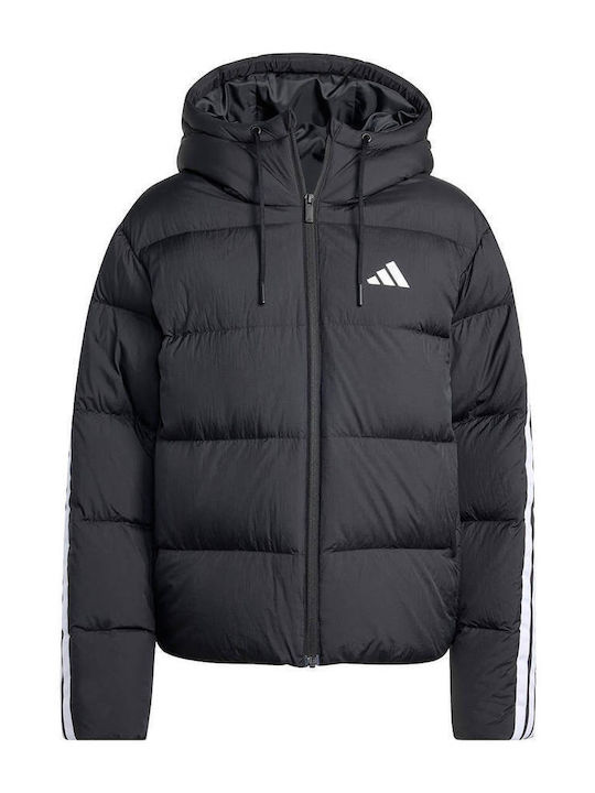 Essentials Women's Puffer Jacket for Winter with Hood Black
